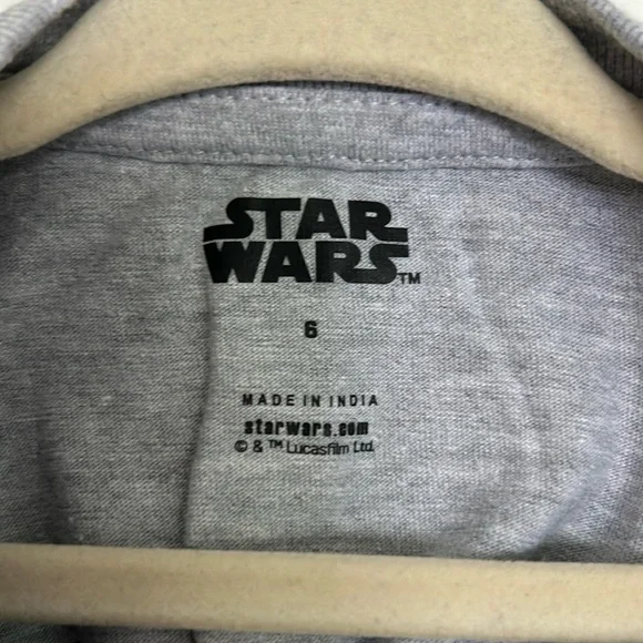 Star Wars Grey Retro Vintage Kids X-Wing Fighter Graphic T-shirt Size 6 NWOT - Picture 3 of 4